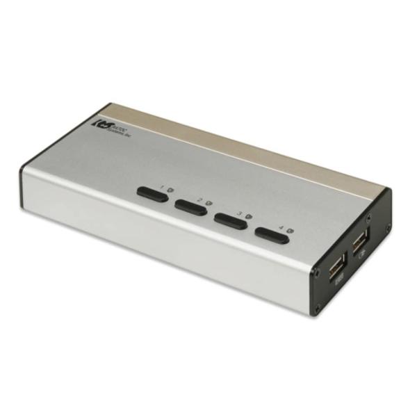 ラトックシステム パソコン自動切替器 USB接続DVI/Audio対応(4台用) REX-430UD...