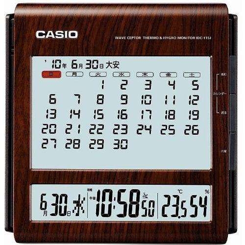 CASIO (カシオ) 掛時計 置時計 電波時計 温度計 湿度計 IDC-115J-5JF