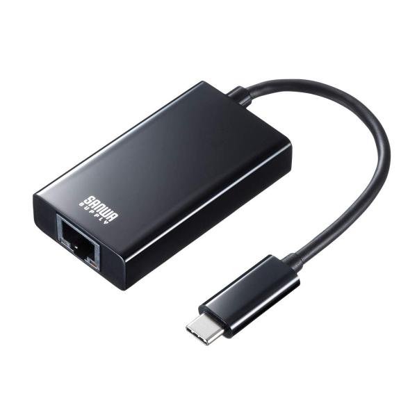 サンワサプライ USB3.1 Type-C-LAN変換アダプタ USBハブポート付き ブラック US...