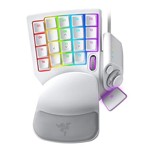 Razer Tartarus Pro Mercury White 左手キーパッド 20個のアナログ動...