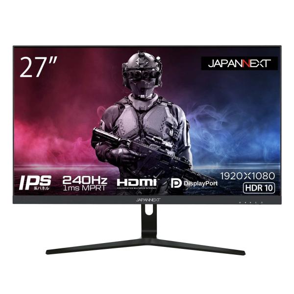 【Amazon.co.jp限定】JAPANNEXT 27型IPS フルHDパネル搭載240Hz対応ゲ...