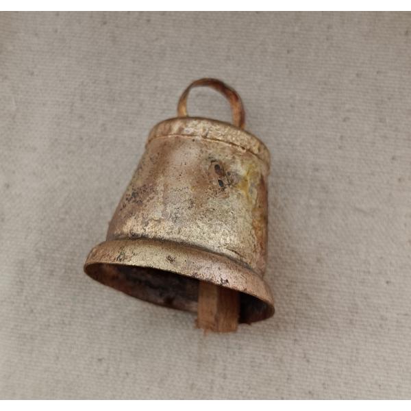 インド　ラスティックベル  バケツ型　6cm 　鈴　カウベル　クリスマス　飾り　オーナメント　シャビ...