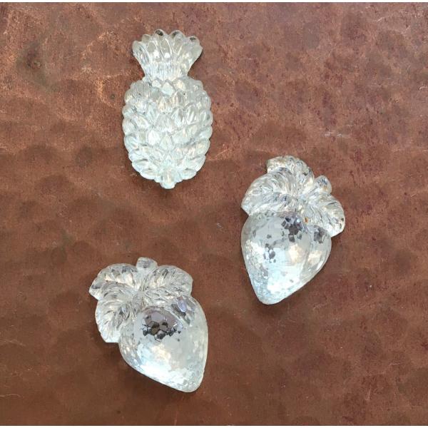 ヴィンテージ ガラス フルーツ カボション  1950年代 ハンドメイド クラフト アクセサリー 手...