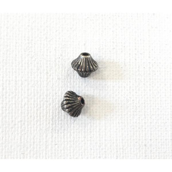 ヴィンテージ シルバー スペーサー ビーズ 2個入り  ハンドメイド 手作り アクセサリー ネックレ...