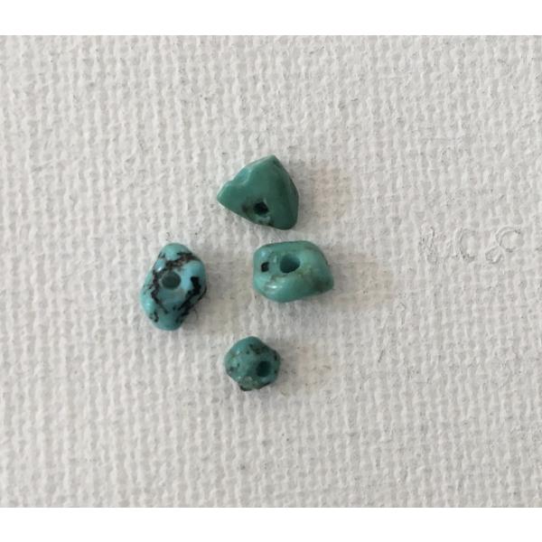 ヴィンテージ ターコイズ ナゲット ビーズ 4個入り  ハンドメイド 手作り アクセサリー ネックレ...