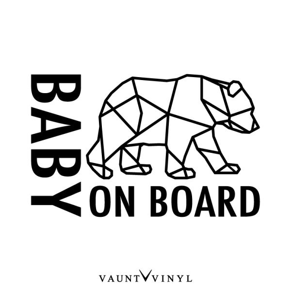 ジオメトリック クマ Baby on board カッティング ステッカー