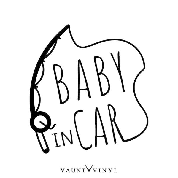 BABY IN CAR 釣り カッティング ステッカー