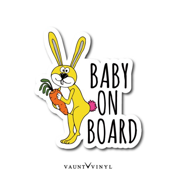 アメコミ風 ウサギ Baby on board シール ステッカー