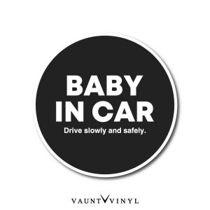 シンプル BABY IN CAR 車 マグネット 丸型の商品画像