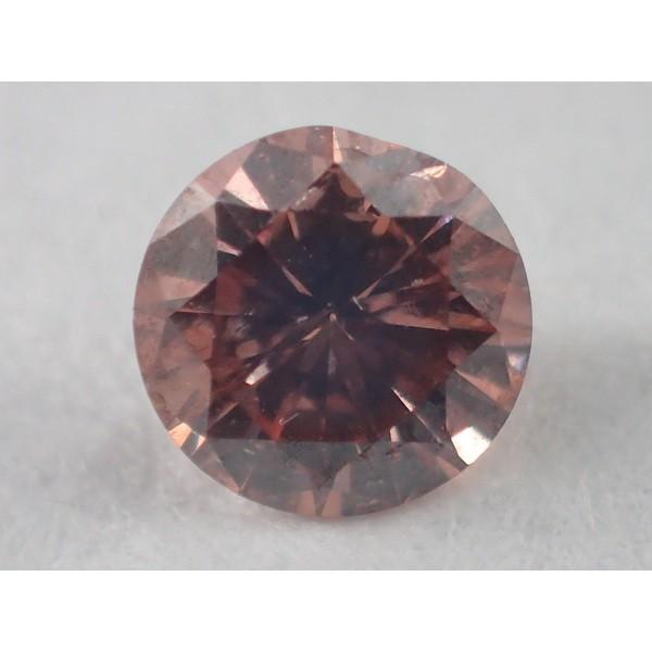 天然ピンクダイヤモンド　ラウンドブリリアントカット　寸法　：　４．２６−１．４５X２．５９ｍｍ/０．...