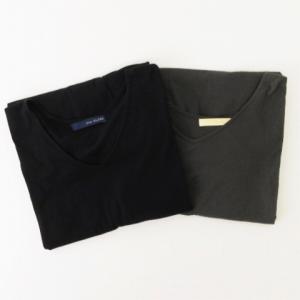 スローブ イエナ SLOBE IENA  2点 セット Tシャツ カットソー 五分袖 ドロップショルダー コットン ブラック グレー トップス レディース｜vectorpremium