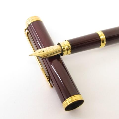 WATERMAN ウォーターマン IDEAL 万年筆 筆記用具 文房具 ペン先18K ウッド 茶 ブ...