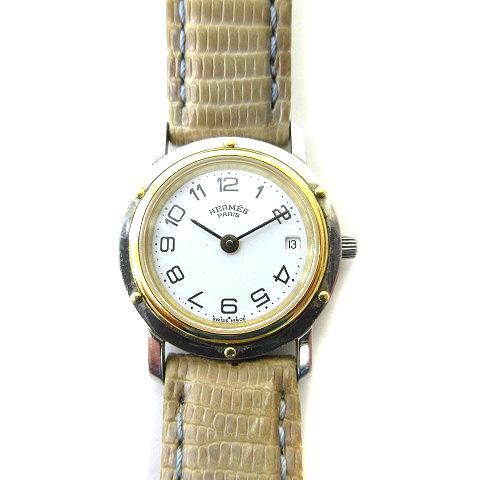 エルメス HERMES クリッパー 腕時計 ウォッチ クォーツ ジャンク 678663 シルバーカラ...
