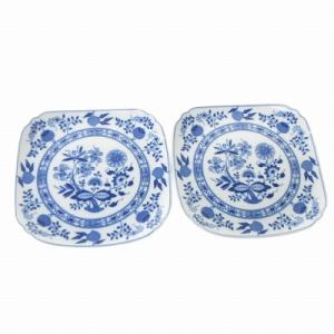 フッチェンロイター Hutschenreuther 美品 平皿 盛皿 プレート 2枚セット 四角 花...