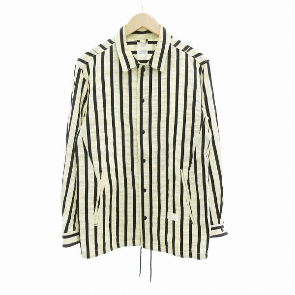 ネーム Name. シャツジャケット ストライプ 1 ベージュ 黒 /JS メンズ