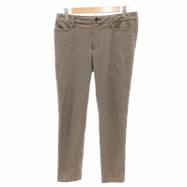 ボッシュ BOSCH パンツ スラックス 千鳥柄 ストレートシルエット 38 白 ホワイト 黒 ブラ...