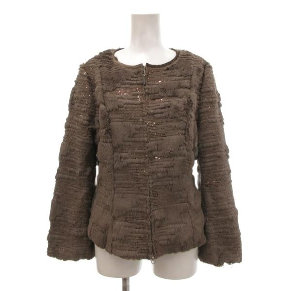 リツコ シラハマ RITSUKO SHIRAHAMA ブルゾン ジャケット フェイクファー スパンコ...