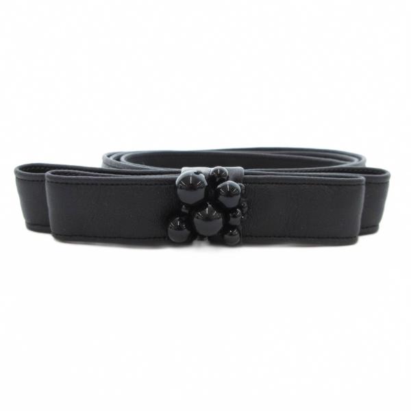 ナパータメロエ NAPATA MELLOE さらえ ベルト フェイクレザー リボン 2 黒 ブラック...