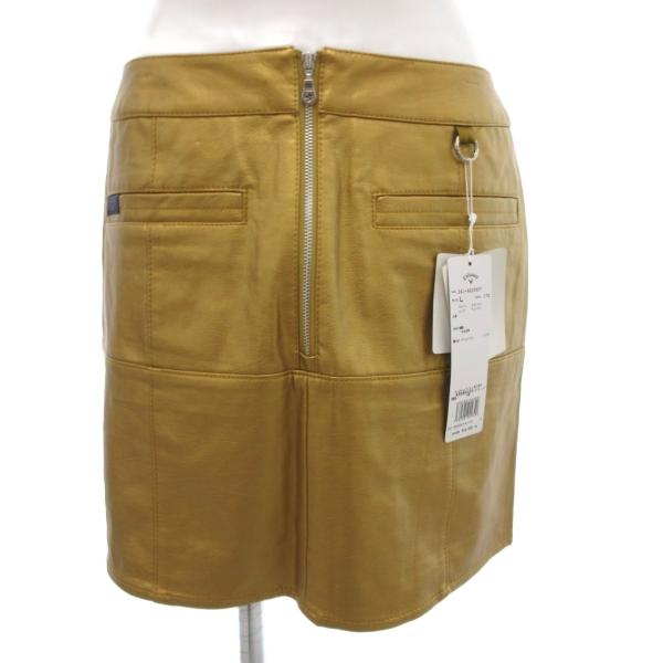 未使用品 キャロウェイ CALLAWAY タグ付き ゴルフウエア ミニスカート フェイクレザー L ...