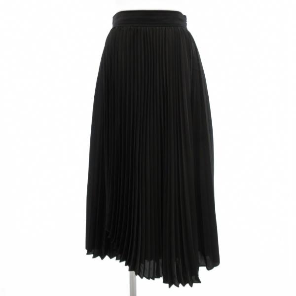 ストゥディオス STUDIOUS プリーツスカート ミモレ ロング イージー 1 黒 ブラック /J...