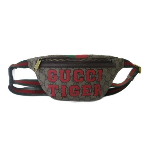 グッチ GUCCI 675181 TIGER GG GGスプリーム ボディバッグ ウエストバッグ ベ...