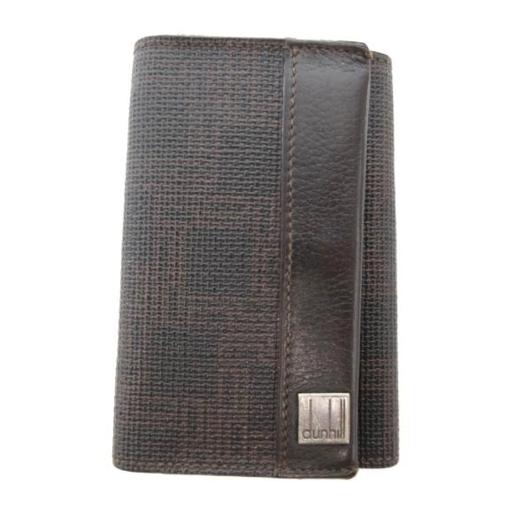 ダンヒル dunhill キーケース 6連 ロゴ レザー切替 茶 ブラウン /JS メンズ