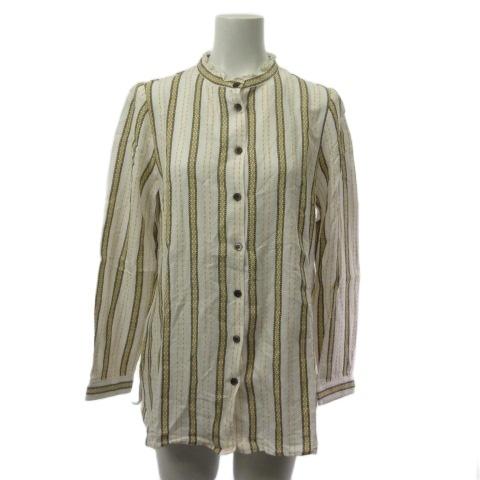 キャラオクルス CARA O CRUZ レリアン シャツ ブラウス 刺繍 長袖 ホワイト イエロー ...