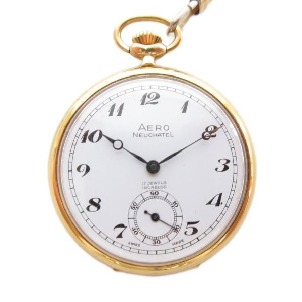アエロヌーシャテル AERO NEUCHATEL アンティーク ヴィンテージ 懐中時計 手巻き ゴー...
