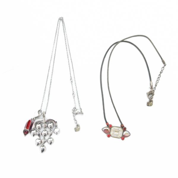 スワロフスキー SWAROVSKI ネックレス ペンダント 2点セット まとめ ハートチャーム スク...