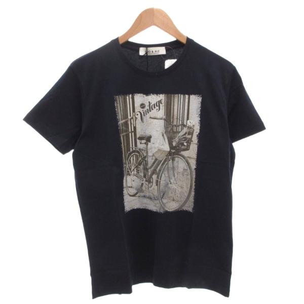 未使用品 gio&amp;ale ジョルダーノ タグ付き Tシャツ 半袖 M 紺 ネイビー ヴィンテージ 自...