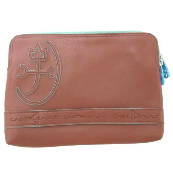 カステルバジャック CASTELBAJAC セカンドバッグ クラッチバッグ ロゴ 茶 ブラウン /A...