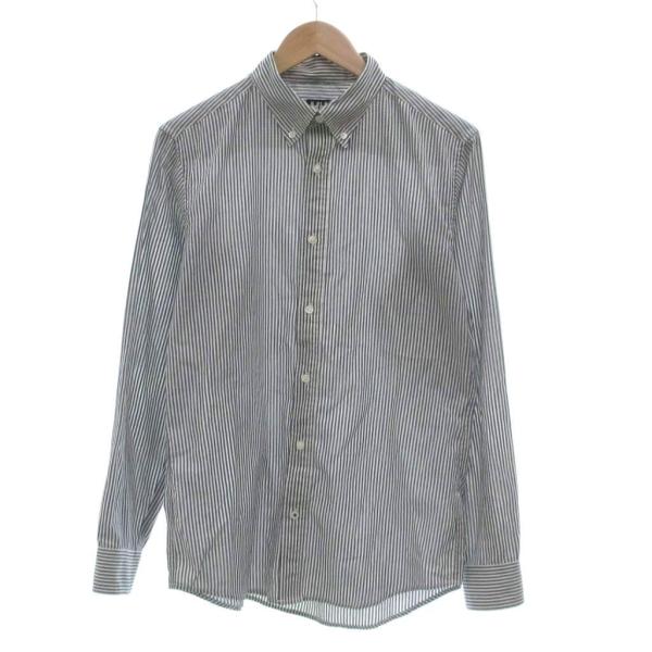 ヘリーハンセン HELLY HANSEN シャツ 長袖 ストライプ L 白 ホワイト 黒 ブラック ...