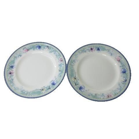 ウェッジウッド WEDGWOOD DELPHINA 皿 プレート 花柄 2枚セット ホワイト ブルー...