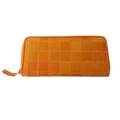 トライオン TRION 長財布 ウォレット レザー ラウンドファスナー オレンジ  メンズ レディー...