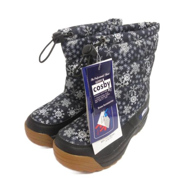 未使用品 コスビー COSBY タグ付きスノーブーツ 雪靴 シューズ L 紺 ネイビー キッズ