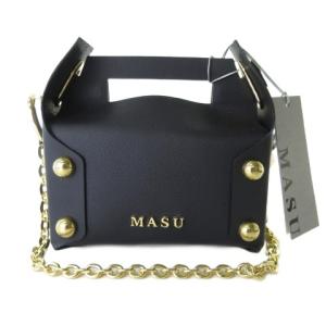 未使用品 エムエーエスユー MASU タグ付き 26SS M26U6OJ008 LEATHER CAKE BAG チェーンバッグ ハンドバッグ レザー ブラック 黒 メンズ