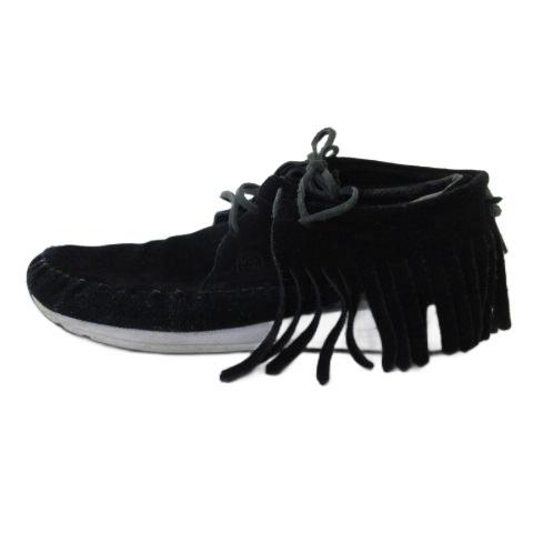 ビズビム VISVIM モカシン シューズ フリンジ スエード ブラック 黒 8.5 26.5cm ...