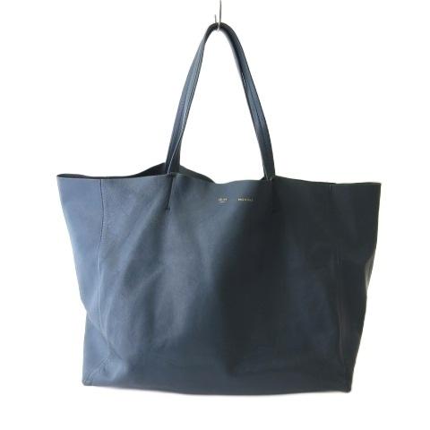 セリーヌ CELINE ホリゾンタルカバ トートバッグ ラージトート ショルダーバッグ ブルー  メ...
