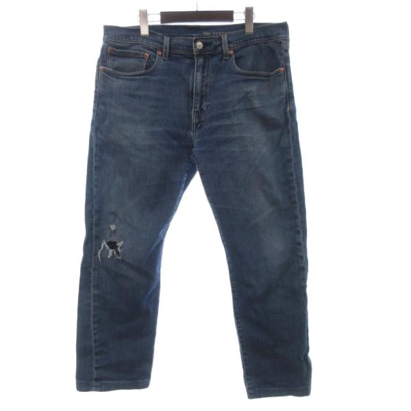 リーバイス Levi's 502 デニム パンツ ジーンズ ダメージ テーパード W34 青 ブルー...