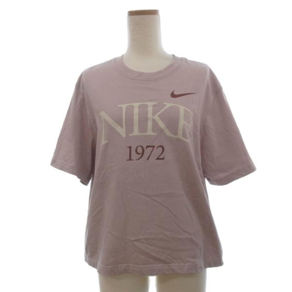 ナイキ NIKE Tシャツ カットソー 半袖 ロゴ プリント L ピンク系 レディース