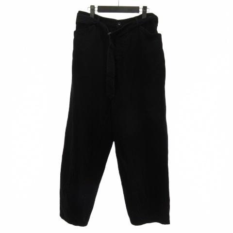 コモリ COMOLI ベルテッドパンツ B01-03001 デニムパンツ ジーンズ 黒 ブラック 3...