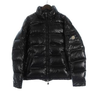 【中古】モンクレール MONCLER MAYA GUIBBOTTO マヤ ダウンジャケット ワンポイント ロゴ ナイロン 112-091-40366-05 黒 ブラック 3 アウター 【ベクトル 古着】