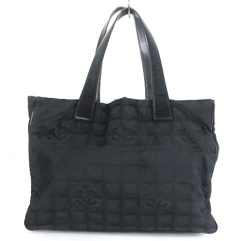 シャネル CHANEL ニュートラベルライントートバッグ MM ナイロン レザー CC ココマーク ...