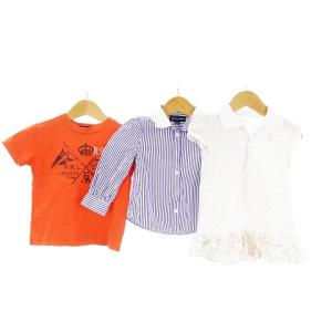 ラルフローレン シャツ ブラウス Tシャツ カットソー ポロシャツ ワンピース 3枚セット 花柄 紫 オレンジ 白系 18M ベビー服 キッズ｜vectorpremium