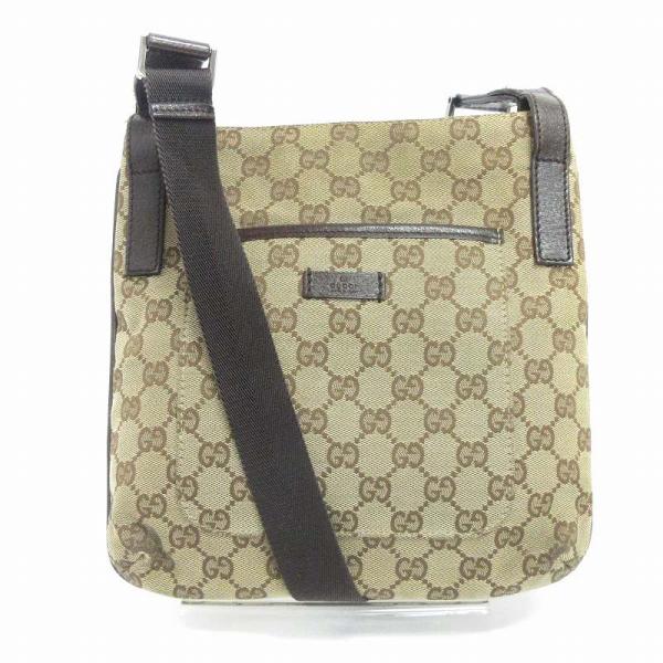 グッチ GUCCI ショルダーバッグ GGキャンバス スクエア 斜め掛け 122793 ベージュ 鞄...