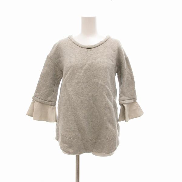 ザ リラクス THE RERACS トレーナー スウェット 絹 シルク フレアスリーブ 裏起毛 袖切...