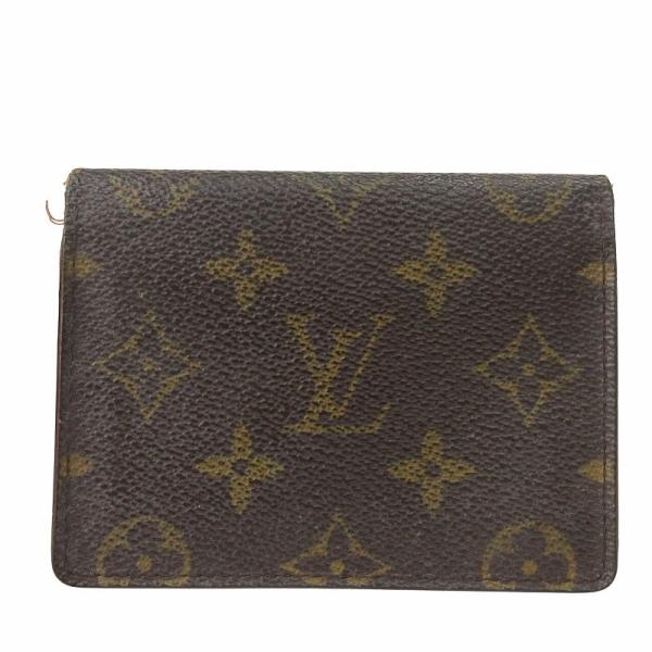 ルイヴィトン モノグラム ポルト2カルトヴェルティカル 定期入れ パスケース M60533 茶 ブラ...