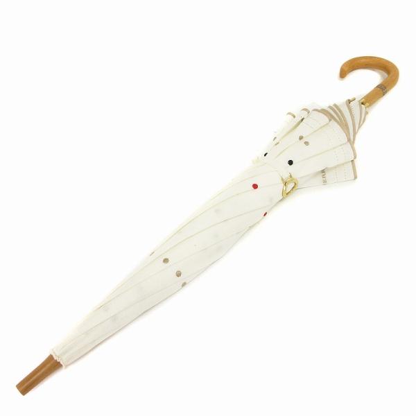 バーバリー BURBERRY 日傘 水玉 ドット 刺繍 防水加工 アイボリー レディース