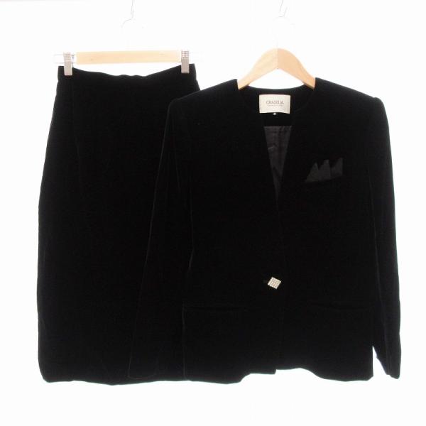 CRASELIA クラセリア ベロア セットアップ ジャケット スカート ポケットチーフ 9 7AR...