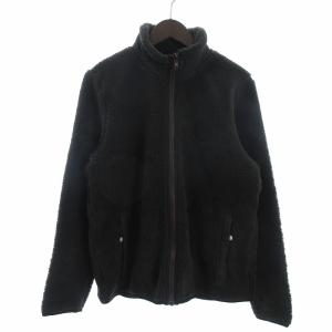 ステューシー STUSSY ボアジャケット 長袖 ロゴ ワッペン ジップアップ 茶 ブラウン S メンズ